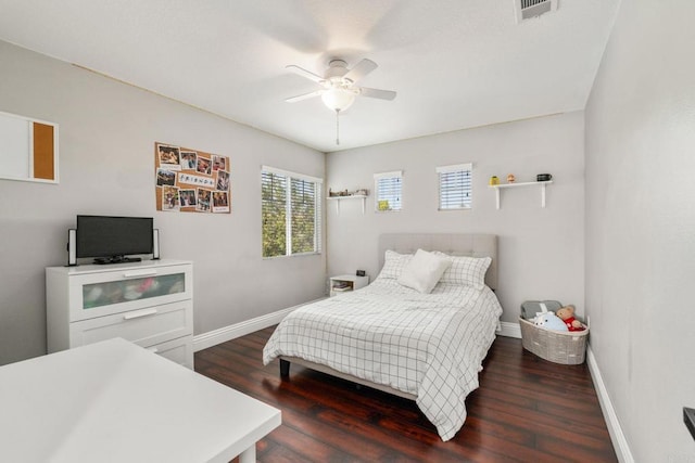 8550 Alexandria St, Riverside, CA 92508 - bedroom with dark wood-type flooring, baseboards, and ceiling fan