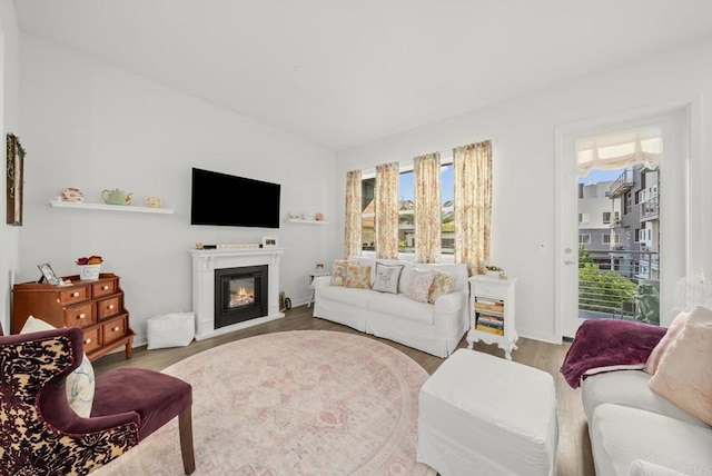 3001 Bravo Loop Unit 1, Chula Vista, CA 91915 - living area featuring healthy amount of natural light, wood finished floors, and a glass covered fireplace