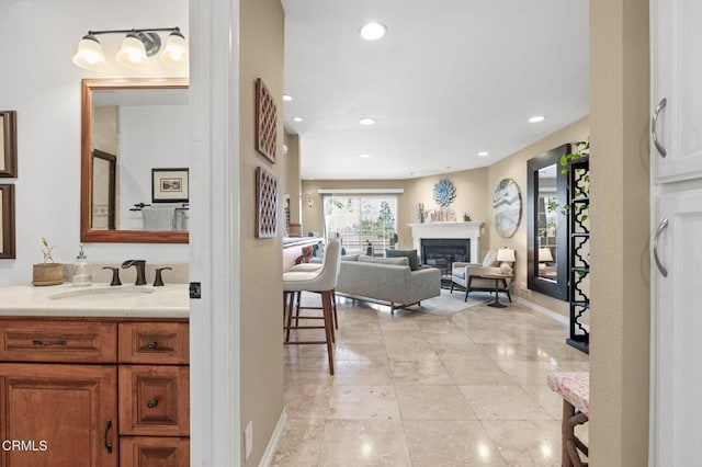 2623 Antonio Dr Unit 104, Camarillo, CA 93010 - interior space featuring a sink, recessed lighting, and baseboards