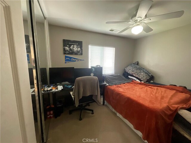 31728 Pompei Ln, Winchester, CA 92596 - carpeted bedroom featuring an office area and ceiling fan