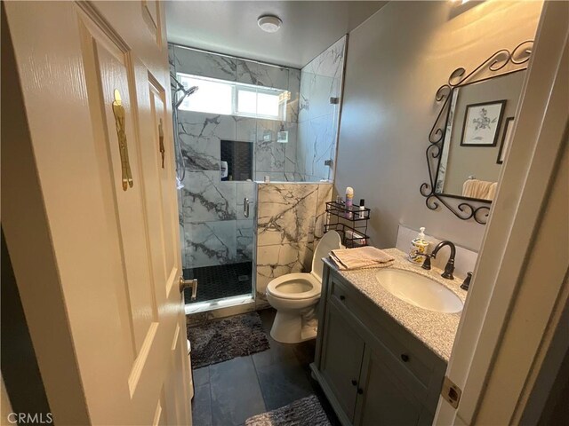 31728 Pompei Ln, Winchester, CA 92596 - bathroom with toilet, a marble finish shower, and vanity