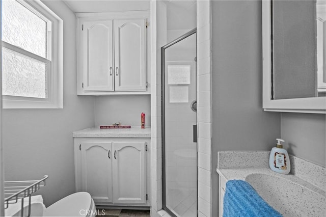 40901 Gibbel Rd, Hemet, CA 92544 - full bath with a stall shower, toilet, and vanity