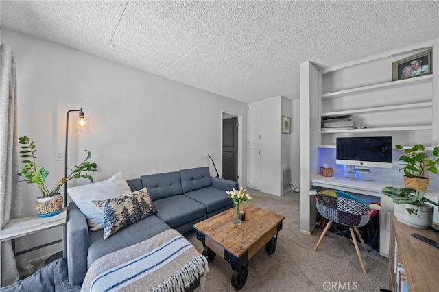 40901 Gibbel Rd, Hemet, CA 92544 - carpeted living area featuring a textured ceiling