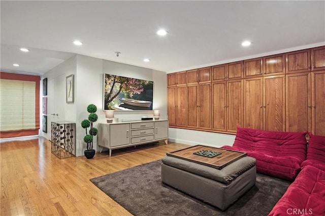 3721 Glenridge Dr, Sherman Oaks, CA 91423 - living area with recessed lighting, light wood-type flooring, and baseboards