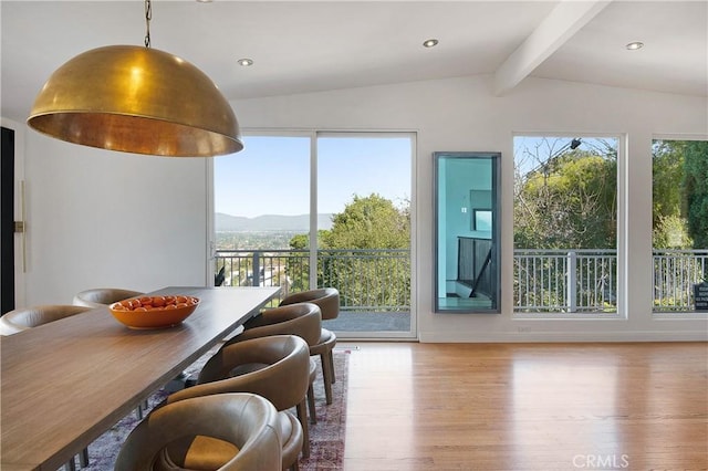3721 Glenridge Dr, Sherman Oaks, CA 91423 - dining space featuring wood finished floors and a mountain view