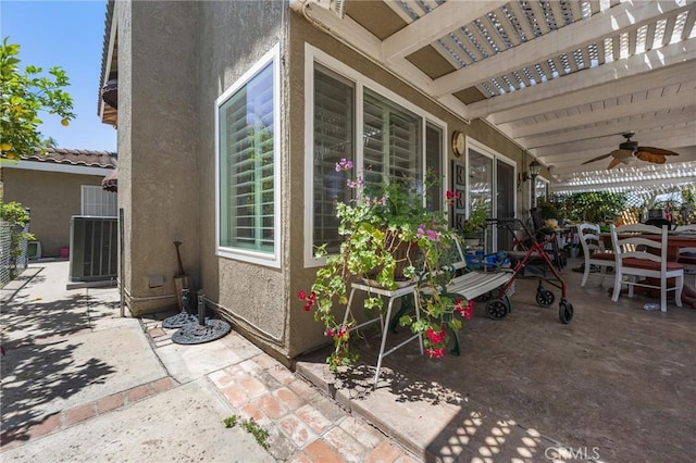 10750 Orchard View Ln, Riverside, CA 92503 - view of patio / terrace featuring a ceiling fan and central AC unit