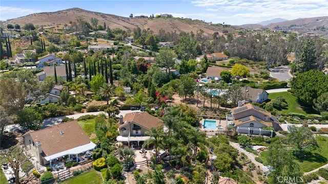 10750 Orchard View Ln, Riverside, CA 92503 - aerial view of property's location with a mountainous background and nearby suburban area