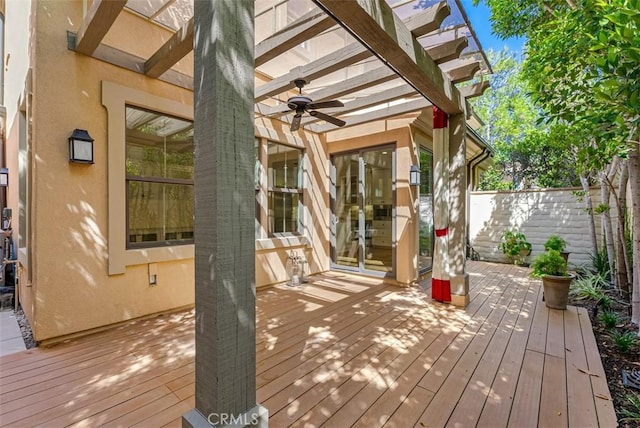 104 Working, Irvine, CA 92602 - wooden terrace with a pergola and ceiling fan