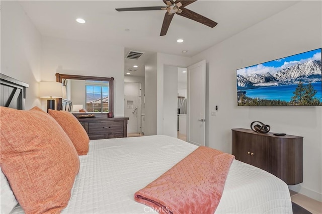 80281 Redstone Way, La Quinta, CA 92253 - bedroom featuring recessed lighting and a ceiling fan