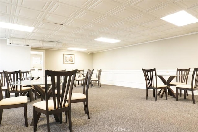 570 W Stocker St Unit 202, Glendale, CA 91202 - carpeted dining area with an ornate ceiling and wainscoting
