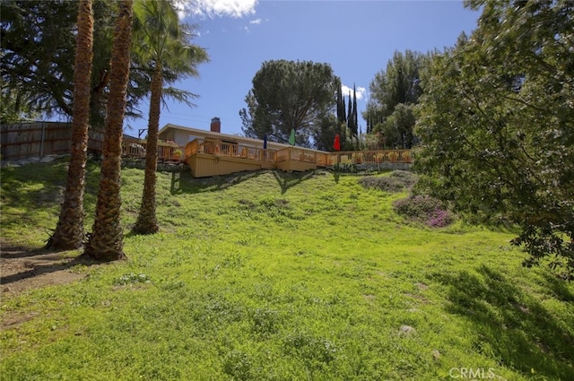 7235 Estepa Dr, Tujunga, CA 91042 - view of yard featuring a wooden deck