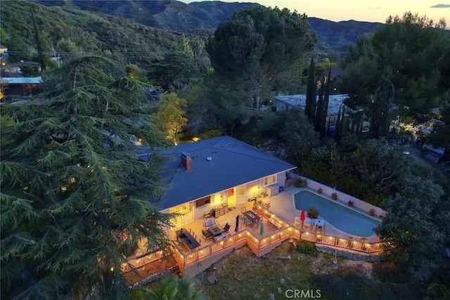 7235 Estepa Dr, Tujunga, CA 91042 - aerial view at dusk of a mountain view