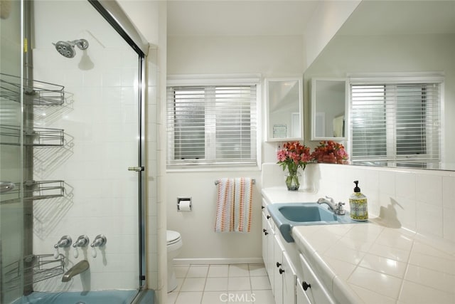 7235 Estepa Dr, Tujunga, CA 91042 - full bathroom with toilet, vanity, tile patterned floors, and healthy amount of natural light