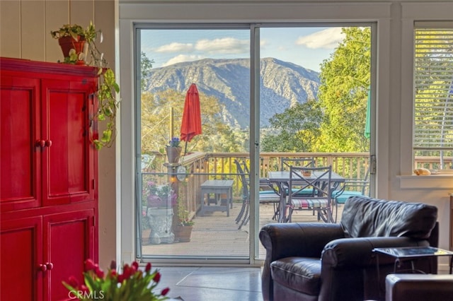 7235 Estepa Dr, Tujunga, CA 91042 - doorway to outside with healthy amount of natural light and a mountain view