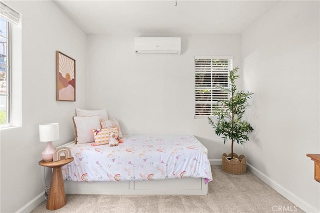 1108 Stanford Ave, Redondo Beach, CA 90278 - carpeted bedroom with a wall unit AC, multiple windows, and baseboards