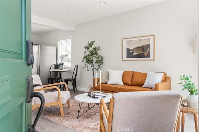 1108 Stanford Ave, Redondo Beach, CA 90278 - living area with light wood-style flooring, baseboards, and recessed lighting