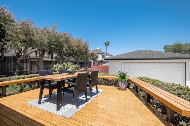1108 Stanford Ave, Redondo Beach, CA 90278 - wooden terrace with a fenced backyard and outdoor dining area