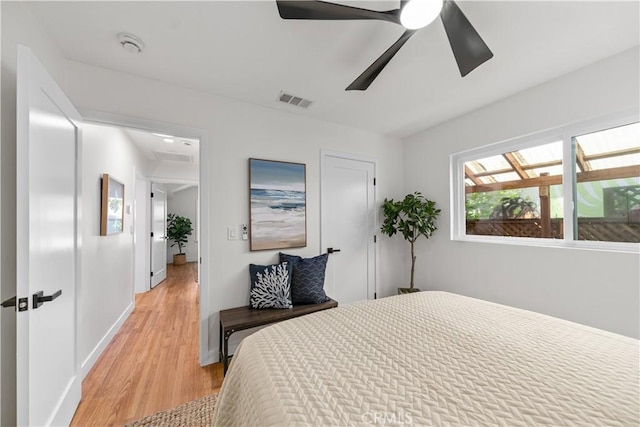 1848 Lave Ave, Long Beach, CA 90815 - bedroom featuring light wood-style floors, baseboards, and ceiling fan