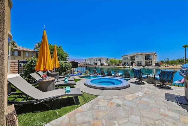 43228 Bacino Ct, Indio, CA 92203 - view of pool with an in-ground hot tub and a patio area
