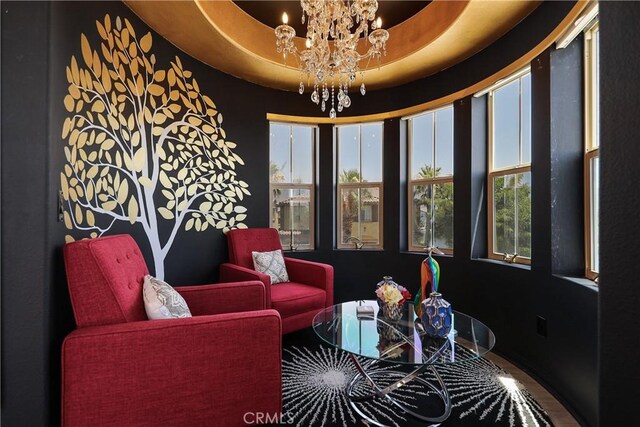 43228 Bacino Ct, Indio, CA 92203 - living area featuring a chandelier