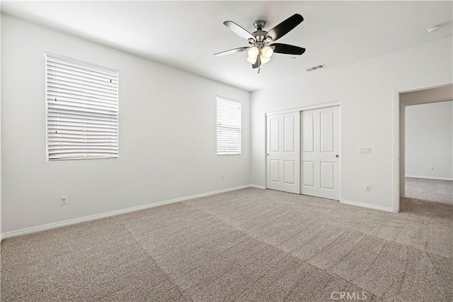29015 Ridgecrest Ct, Valencia, CA 91354 - unfurnished bedroom featuring carpet flooring, a closet, baseboards, and a ceiling fan