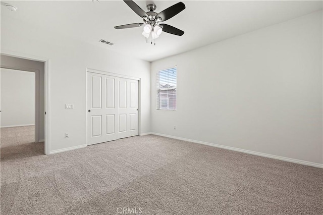 29015 Ridgecrest Ct, Valencia, CA 91354 - unfurnished bedroom featuring carpet, a closet, baseboards, and a ceiling fan
