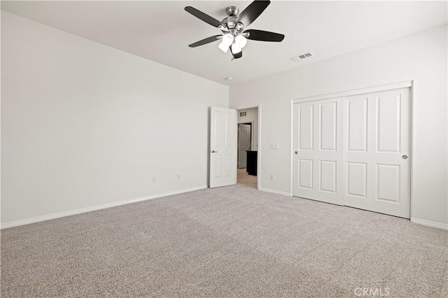 29015 Ridgecrest Ct, Valencia, CA 91354 - unfurnished bedroom with carpet floors, baseboards, a closet, and ceiling fan