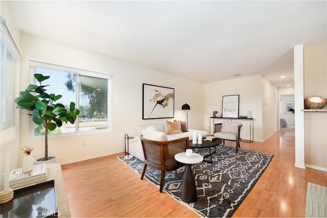 5631 Lake Park Way Unit 2, La Mesa, CA 91942 - living room featuring wood finished floors, baseboards, and recessed lighting