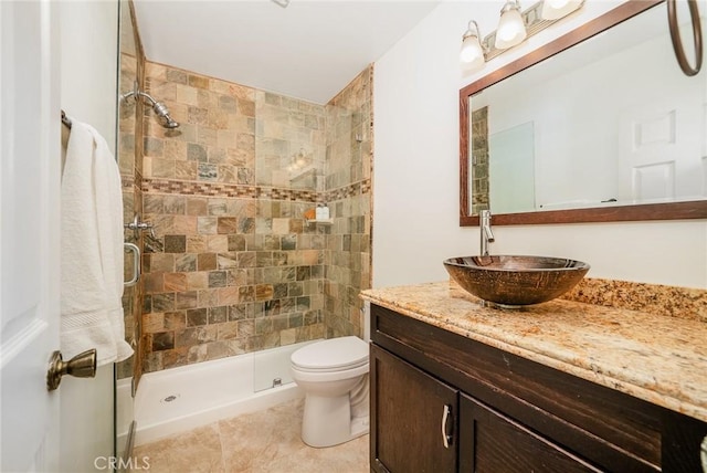 5631 Lake Park Way Unit 2, La Mesa, CA 91942 - full bathroom featuring vanity, a stall shower, and toilet
