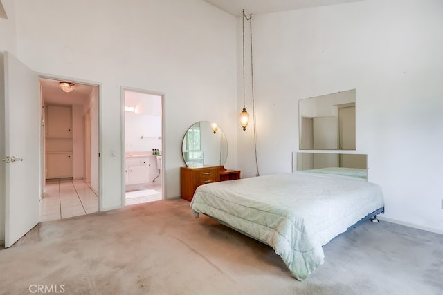 1702 Lark Tree Way, Hacienda Heights, CA 91745 - bedroom featuring a high ceiling, carpet, and ensuite bath