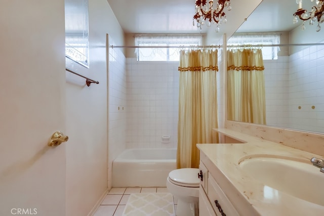 1702 Lark Tree Way, Hacienda Heights, CA 91745 - full bath featuring vanity, toilet, shower / bath combination with curtain, and tile patterned flooring