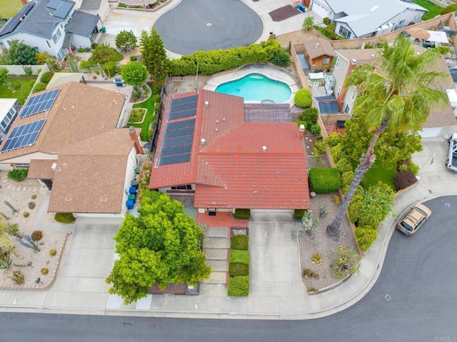 9336 Nalini Ct, Santee, CA 92071 - aerial perspective of suburban area with a pool
