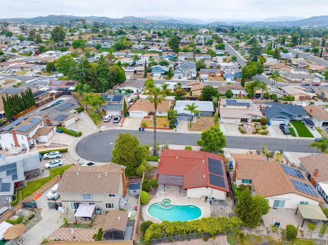 9336 Nalini Ct, Santee, CA 92071 - aerial view of residential area featuring a mountainous background