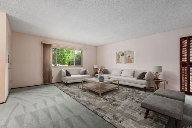 9336 Nalini Ct, Santee, CA 92071 - living area with carpet flooring and a textured ceiling