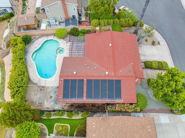 9336 Nalini Ct, Santee, CA 92071 - view from above of property with a pool