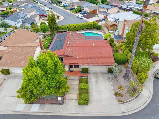 9336 Nalini Ct, Santee, CA 92071 - aerial perspective of suburban area with a pool area