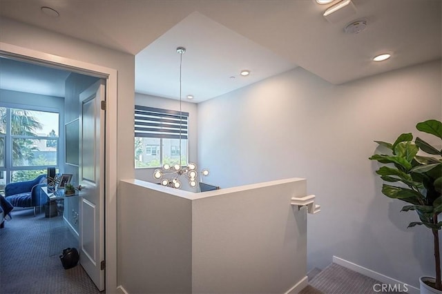 9630 Nova Pl, Rancho Cucamonga, CA 91730 - corridor featuring carpet floors, baseboards, and recessed lighting