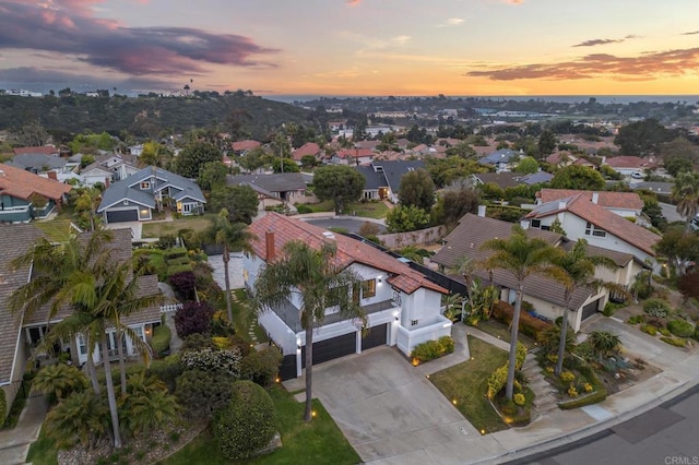 1033 Via Mil Cumbres, Solana Beach, CA 92075 - aerial view at dusk of a residential view