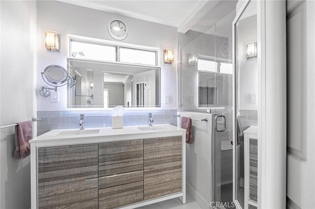 3440 Lemon Ave, Long Beach, CA 90807 - bathroom with double vanity and a shower stall