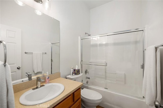 44774 Pride Mountain St, Temecula, CA 92592 - bathroom with vanity, shower / bath combination with glass door, and toilet
