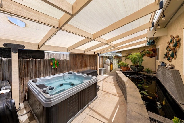 5680 Wendi St, La Mesa, CA 91942 - view of patio with a hot tub