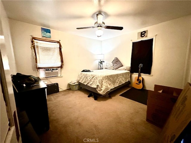 828 W 23rd St, Merced, CA 95340 - bedroom with carpet floors, ceiling fan, and cooling unit