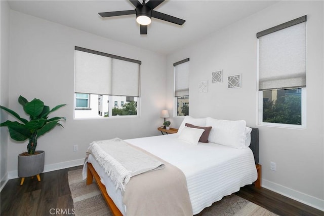 656 Daniel Freeman Cir, Inglewood, CA 90301 - bedroom with wood finished floors, baseboards, and ceiling fan