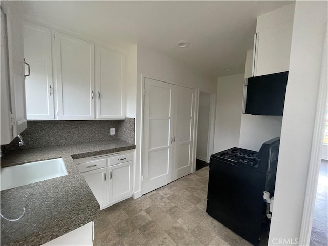 2221 Granada Ave, Long Beach, CA 90815 - kitchen with a sink, white cabinets, and black gas range oven