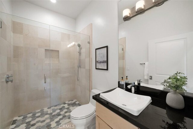 313 Myrtle Dr, Arroyo Grande, CA 93420 - full bath with a shower stall, vanity, and toilet