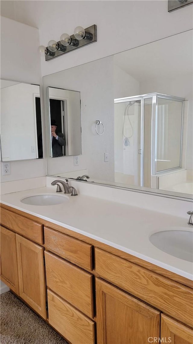 241 Exeter Way, Corona, CA 92882 - full bathroom featuring a shower stall and double vanity