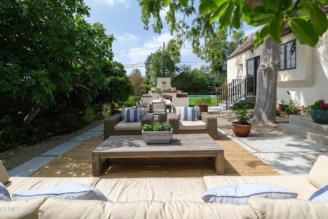 2384 E Orange Grove Blvd, Pasadena, CA 91104 - view of patio with outdoor lounge area and an outdoor pool
