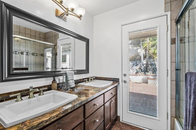 1923 Hidden Mesa Rd, El Cajon, CA 92019 - bathroom featuring an enclosed shower and double vanity