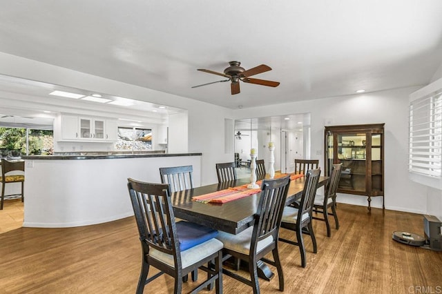 1923 Hidden Mesa Rd, El Cajon, CA 92019 - dining space featuring a ceiling fan, light wood-style flooring, and recessed lighting