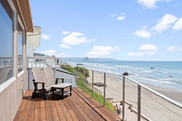 3352 Studio Dr, Cayucos, CA 93430 - wooden deck featuring view of water and beach